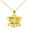 Pendant Necklaces Hi Not Fade Women 24K Gold Heart Fan Necklace For Party Jewelry With Chain Choker Birthday Gift Girl