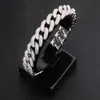 Очарование браслетов TopGrillz EST Застежка застежка 14 мм хип -хоп Iced Out Bling Cz Bracelet 7 8 9 дюймов в Майами Кубинский звень