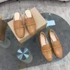 Kledingschoenen ontwerper klassieke gladde lederen flats vrouwen comfortabele platte hak ronde tenen buckle lefu schoenen baotou damesschoen