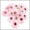 Couronnes de fleurs décoratives Couronnes de fleurs de marguerite 4 cm Soie Gerbera Fausses fleurs artificielles Marguerite Décoration de mariage Scrapbook DIY Dhpry