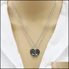 Pendant Necklaces Necklace For Women Sweet Family Jewelrybff Cute Broken Heart Style Big Sister Middle Little Best Pendant Drop Deli Dhmsk