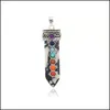 Colares de pingentes colar de pedra natural pingente chique em jóias espada de espada Chakra cura