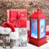 Juldekorationer vintage utomhusljuslykta med LED -ljus snögubbe/släde festdekor Holiday Home Supplies