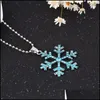 Collane con ciondolo Fiocco di neve Collana di cristallo Film 3D The Snow Queen Statement Ciondolo Drop Delivery Gioielli Collane Pendenti Dhip4