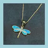 Hanger Kettingen Dragonfly Casual Hanger Ketting voor Vrouwen Ins Sieraden Drop Levering Kettingen Hangers Dhp7f