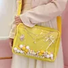 Duffel Bags Travel Transparent Canvas Women One Shoulder Bag Japanese Soft Girls Lovely Clear