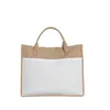 Sublimation vierge sac à provisions impression par transfert de chaleur coton lin double paquet avec poignée sac de rangement portable cadeau enfants grand marron blanc mer B5