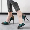 Dress Shoes Color Matching Shallow Thin High Heels Party Office Lady's Pumps Pointed Toe Summer Women Stilettos Mujer Size 42