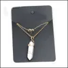 Pendant Necklaces Necklace Gold Jewelry Healing Crystals Amethyst Rose Quartz Chakra Natural Stone Pendants Chain Necklaces Drop Deli Dhvbj