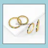 Con Pietre Laterali Placcato Oro 2 Mm Di Larghezza Anelli Arcobaleno Rotondo Colorf Cubic Zirconia Eternity Anello Piccoli Gioielli Festa Nuziale Goccia Consegna Dhmfp