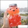 Bouteilles D'eau 500 Ml En Forme D'ours En Plastique Bouteille D'eau Jetable Jus Boisson Lait Bouteilles De Thé Pour Enfants Drop Delivery Home Garden K Dhxo4