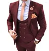 Costumes pour hommes Business Turquoise Mens Slim Fit 3 pièces Tuxedos Terno Masculino Marié Mariage Bal Soirée Blazer Veste Gilet Pantalon