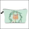 Sacs de rangement Sacs de maquillage de mariée numérique Rainforest Sloth Print Cosmetic Bag Women Travel Zipper Ladies Pouch Gift Drop Delivery Home Dhian