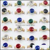 Cluster Rings Bk Lots 30Pcs Colorf Cz Crystal Luxury Metal Rings No Fade Size 1720 Women Wedding Engagement Lovers Jewelry Accessori Dhex1