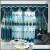 Curtain European Veet Embroidery Chenille Bedroom Curtains For Living Room Modern Tle Window Curtain Valance Decorate T200323 Drop D Dhwgz
