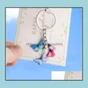 Keychains Lonyards papillon clé clés porte-clés de porte-clés de gamine charme insectes clés de la voiture femme sacs accessoires pendents bijoux dro dh1lm