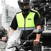 Motorcykelkläder Motocykelväst Reflekterande säkerhet Arbeta enhetliga fluorescerande västar Motorcykeljacka Hög synlighet Natt Glänsande varningsrock