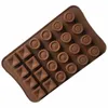 24-Cavity Cap Shape Silicone Mold DIY Round Square Chocolate Pudding Soft Candy Birthday Party Baking Tray Kitchen Tools MJ1070