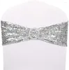 Chaise couvre 5 pcs/lot arc Sequin ceinture élastique Spandex sangle fête dîner simple face mariage décoration chaises