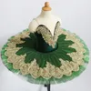 Scene Wear Green Professional Ballet Tutus For Girls Child Swan Lake Dress Dance Clothes Pancake Ballerina Figurskridsko￥kning