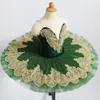 Stage Wear Green Professional Ballet Tutus For Girls Child Swan Lake Dress Dance Desse Pancake Ballerina Figuur Skating