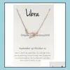 Pendant Necklaces 12 Constellation Zodiac Sign Necklace Horoscope Zircon Korean Jewelry Star Galaxy Libra Astrology With Retail Card Dhliq