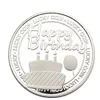 お誕生日おめでとうケーキ記念コインシルバーメッキの祝福ラッキーレプリカコインお土産母の日ギフトコレクション