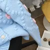 Женский o-образный вырезовый свитер 3D Цветочный вязаный крючок