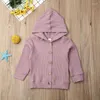 Giacche USPS Fast 0-24m Girls Giacca da cardigan Cardigan Coat Solid Cotton Maniche lunghe Outwear Outwear Colore Autunno Inverno Coats