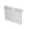 Retail Supplies PVC Plastic Price Tag Sign Label Display Holders Clips Supermarket Shelf Wire Hook Rack White 100pcs