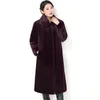فراء المرأة غير الرسمية طويلة الأكمام معطف الشتاء دافئة 2022 حجم كبير متوسط ​​طول الصلبة فو فو Nuw607