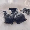 Hondenkleding huisdierkatkleding Houndstooth Traction Suit Teddy Bear Go Out Vest Style Leashing Black and White Plaid Beat Belt 221109