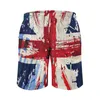 Shorts masculinos bandeira britânica imprimem calças de praia de estilo de rua de moda rápida de verão seco com bolsos