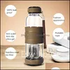 Vattenflaskor 550 ml Portabel glas Vattenflaska med te infus￶r resor utomhus fruktjuice vattenkokare dryck kopp droppe leverans hem gard dhsu5