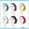 Bonnet / Skull Caps Femmes Musulmanes Large Stretch Soie Satin Respirant Bandana Nuit Slee Turban Chapeau Headwrap Bonnet Chemo Cap Cheveux Acces Dhhra