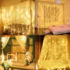 Kerstdecoraties RGB LED Gordijn String Fairy Lights Jaar Wedding Decoratie 2023 Slaapkamer Lichtkamer Decor Esthetische nachtlampen 221109