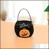 Other Festive Party Supplies Kids Halloween Candy Bags Gold Veet Pumpkin Witches Bucket Trick Or Treat Pot Party Decoration Drop D Dhfgd