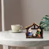 Dekorativa figurer Julfödelsescen Crib Figur Set With Nursery Holy Family Statue Table Decorations