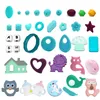 Body Tanders Toys Kissteether 100pc Siliconen kinderziektes 15 mm Veilige voedselkwaliteit Zorg Chew Round BPA Gratis TEETHER ketting 221109