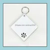 Chaídeiros Chaços de madeira sublimação em branco pingente de chaveiro de dupla face transferência de calor Pet Keychains Bag Decoração por atacado Dro dhfjo