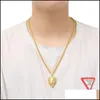 Pendant Necklaces Hip Hop Jewelry Men Gold Sliver Chains Necklaces For Fashion Rock Animal Stainless Steel Lion Head Pendant Necklac Dhoy9