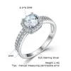 Anéis de cluster 925 prata esterlina para mulheres clássicas redondas clássicas de zircão de zircão de noivado de noiva Jóias finas