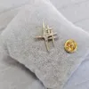 Women Men Cross Brooch Suit Lapel Pin Gold Silver Crystal Cross Brooches for Gift Party