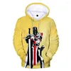Men's Hoodies 2022 Knight Temple 3D Harajuku Super Dalian Hoodie Casual Comfortable Sweatshirt Autumn High Quality Pullover