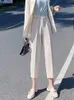 Pantalones para mujer Capris Yitimoky traje mujer cintura alta oficina dama harem mujeres pantalones negro beige moda coreana calidad 221109