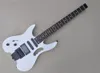 Guitare électrique sans tête blanche pour gaucher avec touche en palissandre Floyd Rose peut être personnalisée sur demande