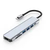 7 I 1 HUB Docking Staion Type-C till 4K HDMI-kompatibel Gigabit Ethernet SD TF USB 3 0 PD Hub Splitter för MacBook Huawei265R