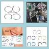 Neusringen Studs trendy neu ringen body piercing Jewellry mode sieraden roestvrij staal open hoepel ring oorring noppen nep non dr dhixx