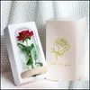 زهور الزهور الزهور أكاليل رومانسية زهرة الورد الزهور الزجاجية إيه الجمال والوحش LED بطارية مصباح عيد ميلاد عيد الحب الأم DH4CQ