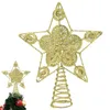 Adornos navideños para árbol, adornos de estrellas brillantes, copa de árbol con diseño hueco para adornos, año, vacaciones, hogar